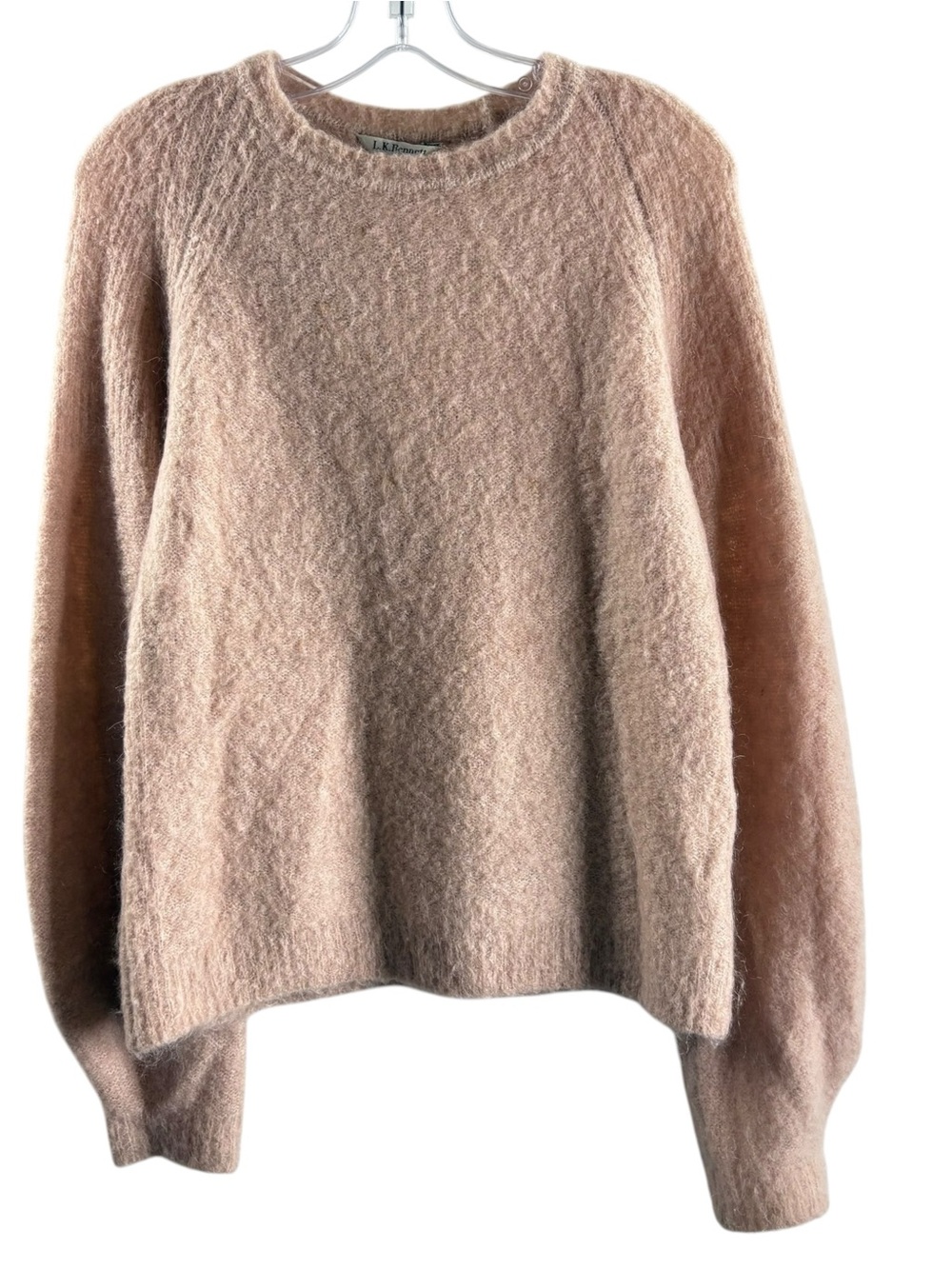LK BENNETT Cozy Women's Crewneck Sweater in Blush - Mohair Blend $350